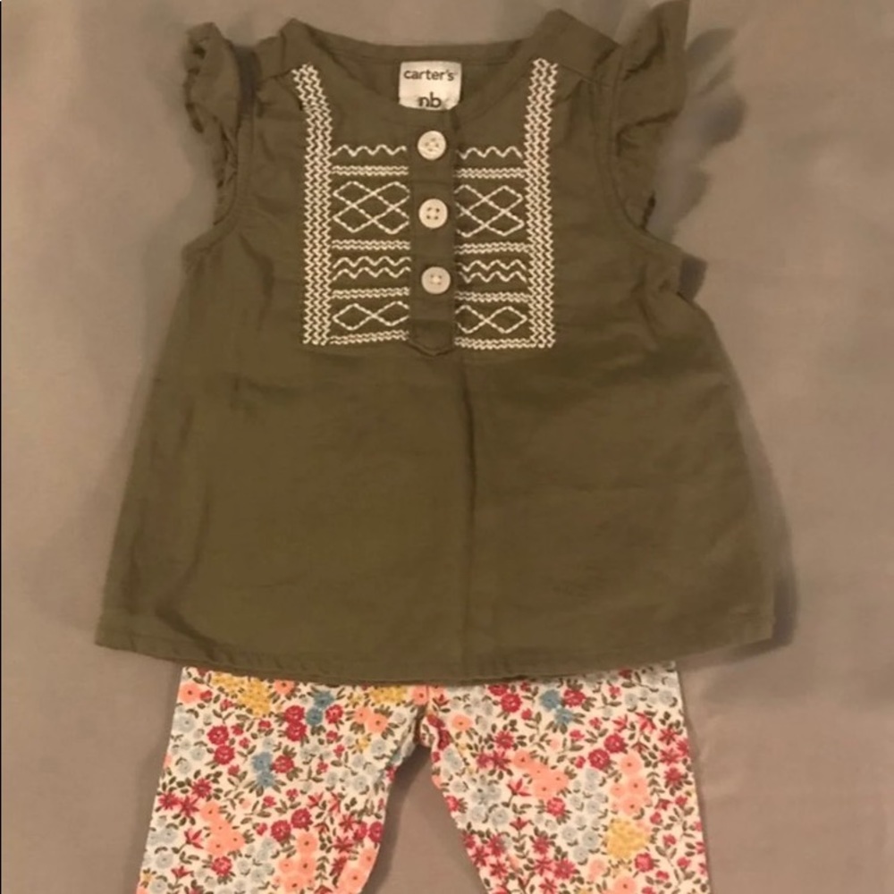 Newborn Baby Girl Matching Onesie & Pants